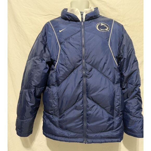 Nike Penn State Puffer Down Filled, Removable Hood Coat Jacket Nittany Lion Sz M - Picture 2 of 16